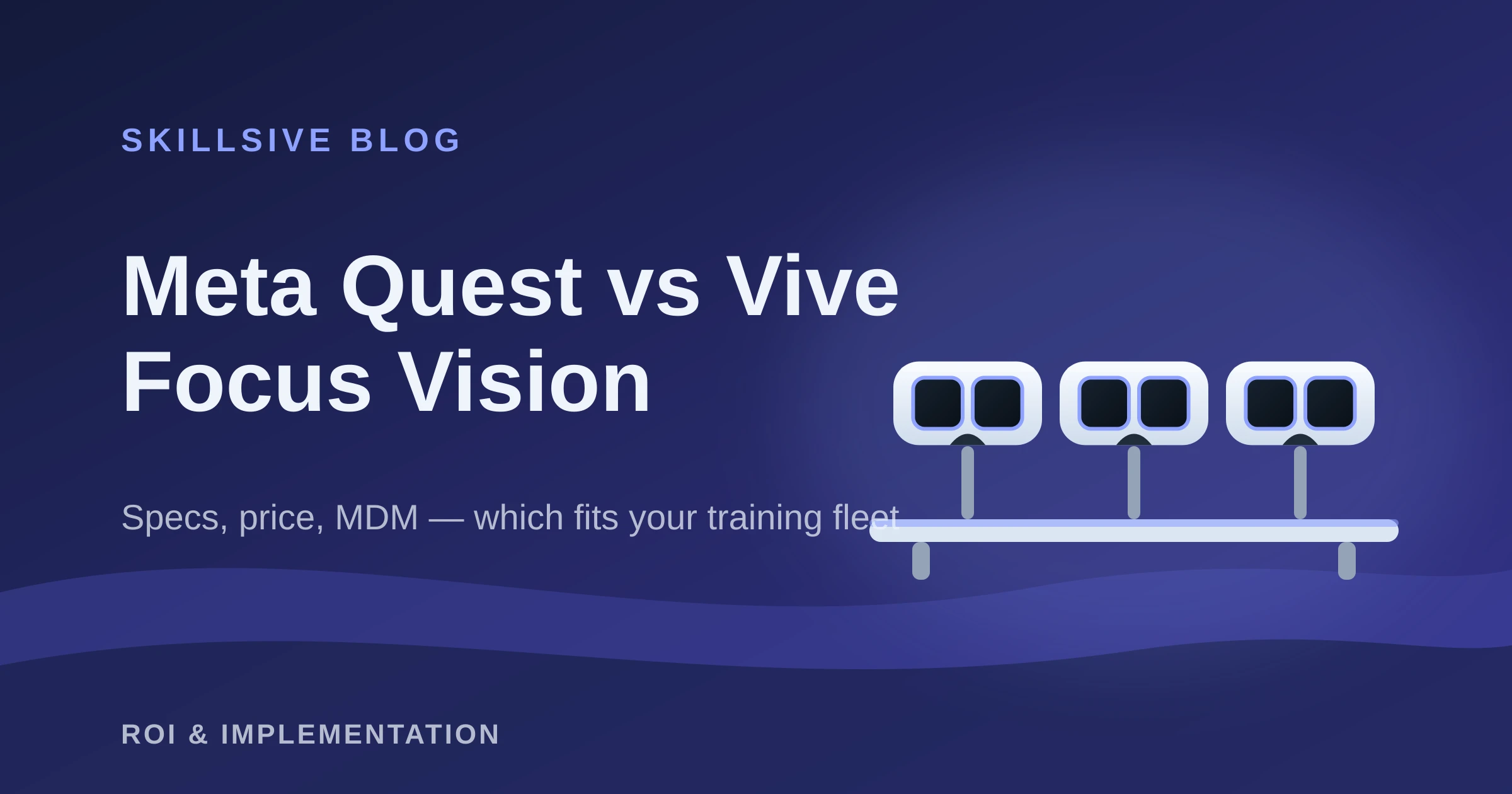 Meta Quest and HTC Vive Focus Vision headsets side by side on a comparison chart