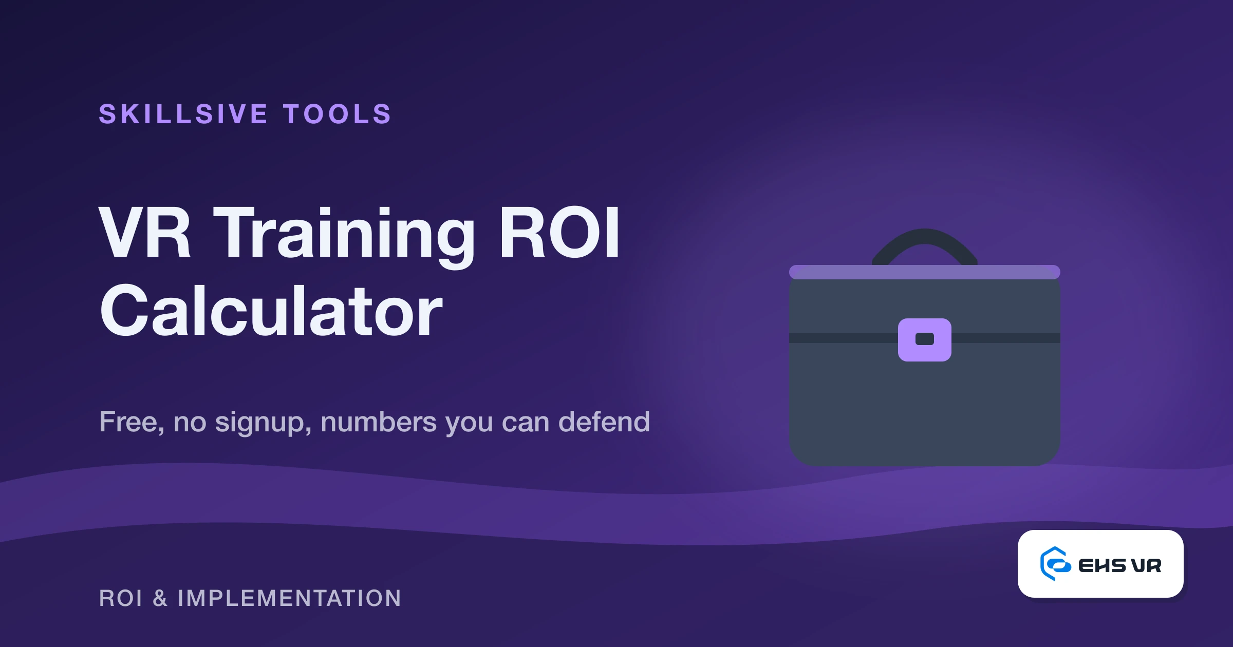 Cover for the free VR training ROI calculator by Skillsive