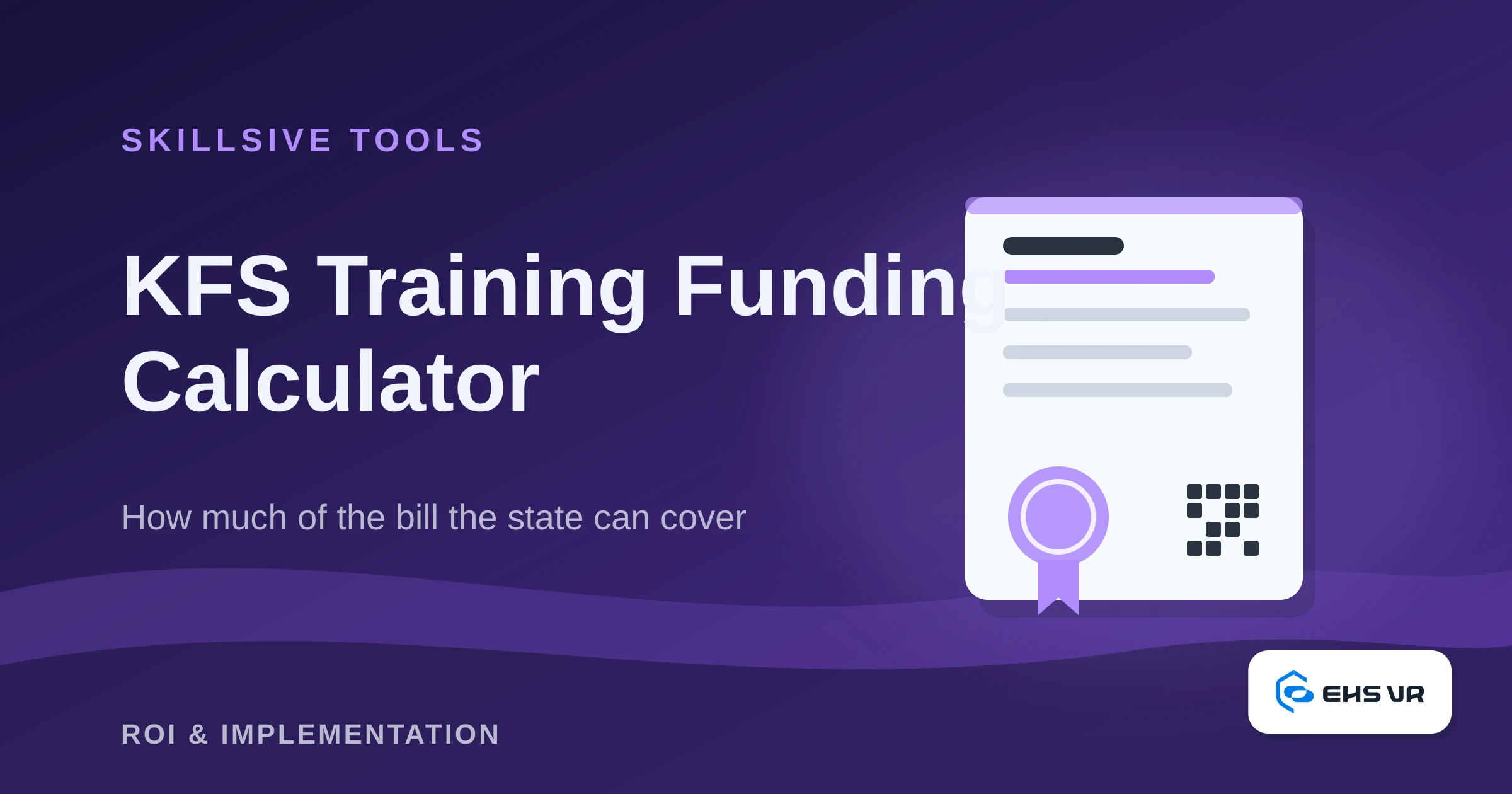 Cover for the free KFS training funding calculator by Skillsive
